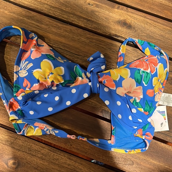 Floral Dotted Bikini Top NWT - Picture 4 of 5